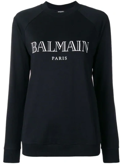 Balmain Printed French Cotton-terry Sweatshirt In Black And Other