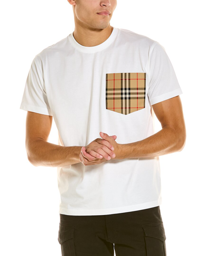 Burberry Vintage Check Pocket Cotton T-shirt In Beige | ModeSens