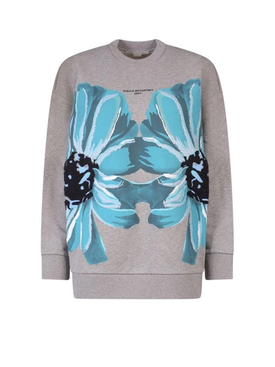 Stella Mccartney Floral Embroidered Sweatshirt In Grey