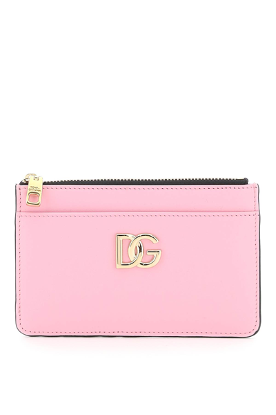 Dolce & Gabbana Dg Zippered Cardholder In Pink