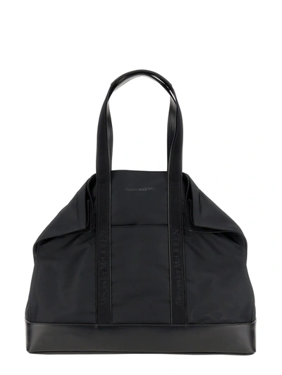 Alexander Mcqueen Tote De Manta Bag In Black