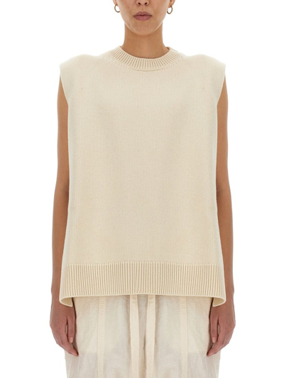 Jil Sander Wool Vest In Neutral