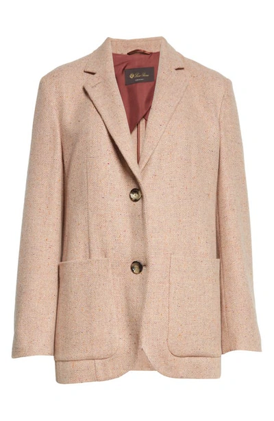 Loro Piana Bitsy Cashmere Tweed Single-breasted Blazer In Strawberry Frosting