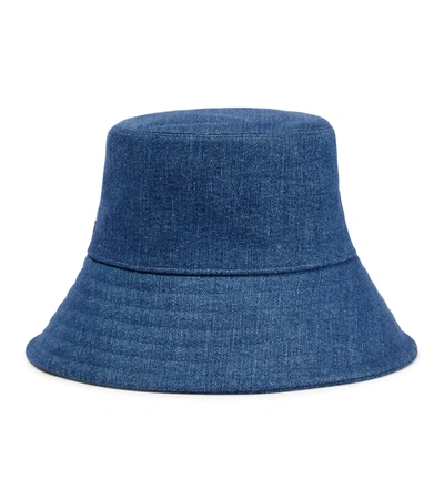 Loro Piana Zita Denim Bucket Hat In Medium Blue Wash