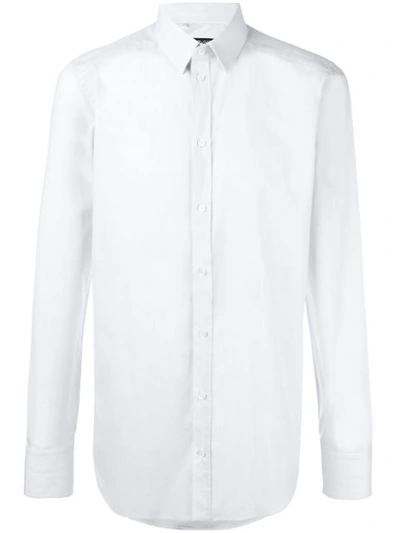 Dolce & Gabbana Gold-fit Single-cuff Cotton Shirt In White