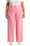 Lafayette 148 Sullivan Straight Leg Wool & Silk Pants In Primrose