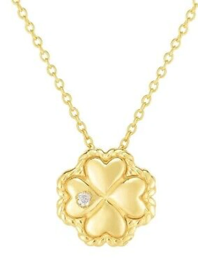 Pre-owned Phillip Gavriel 14k Yellow Gold 18" Piccolini Pendant .01ct Dia. Chain Necklace