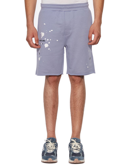 Helmut Lang Embroidered-logo Track Shorts In Blue
