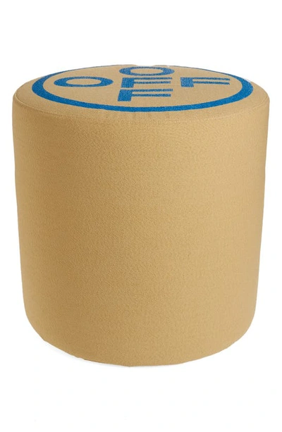 Off-white Off Logo-print Stool In Camel Peacock