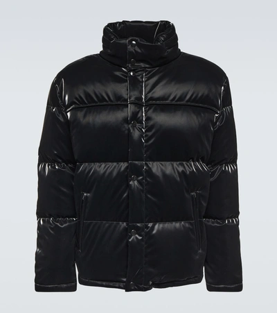 Saint Laurent Lacquered-effect Oversized Down Jacket In Nero
