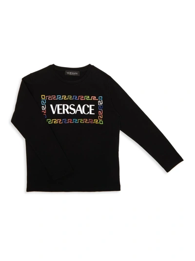Versace Little Kid's & Kid's St. Logo Shirt In Black Multi