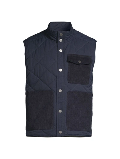Onia Quilted Twill Vest In Blue