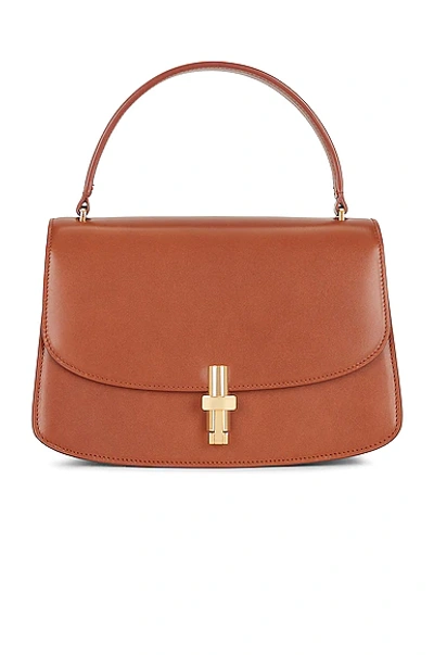 The Row Sofia Leather Top Handle Bag In Brown