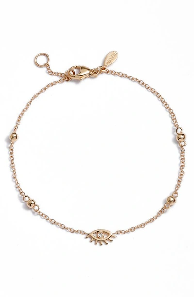 Anzie X Mel Soldera Evil Eye Bracelet In Gold/ Diamond