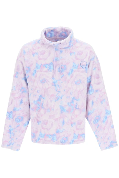 Martine Rose Floral Print High Collar Fleece Jacket In Multicolor