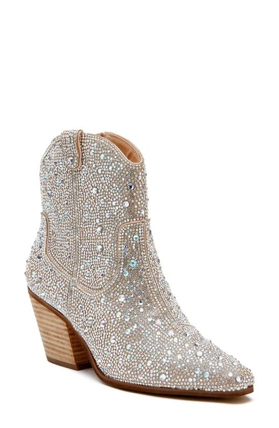 Matisse Harlow Ankle Boot In Clear Rhinestone In Multi