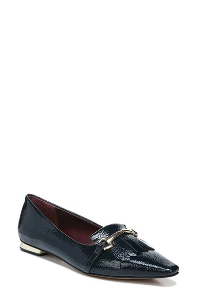 Franco Sarto Rina Slip-on Flats Women's Shoes In Navy Faux Patent