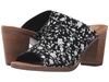 Toms Majorca Mule Sandal In Black/white Floral Suede
