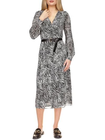 Michael Michael Kors Bone Animalier Dress In Black