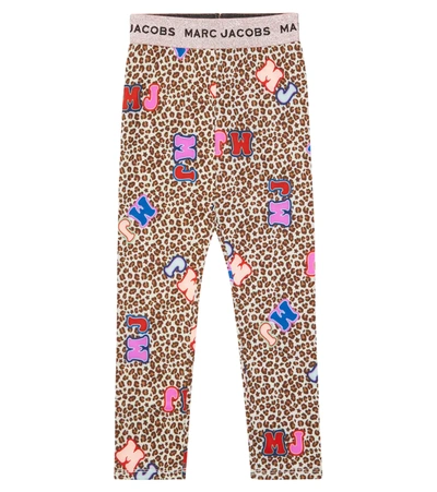 Marc Jacobs Kids' Leopard-printed Leggings In Stone Chocolate Vbrown