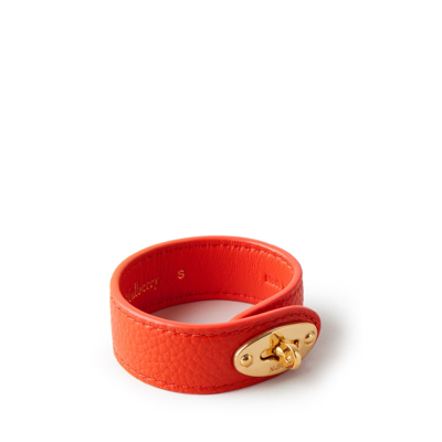 Mulberry Leather Bayswater Bracelet In Coral Orange
