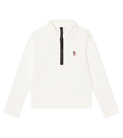 Moncler Grenoble Kids' Tech Fleece Half Zip Sweatshirt In White