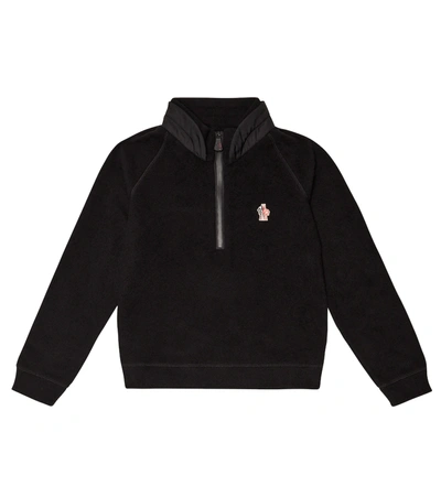 Moncler Grenoble Kids' Tech Fleece Half Zip Sweatshirt In Black