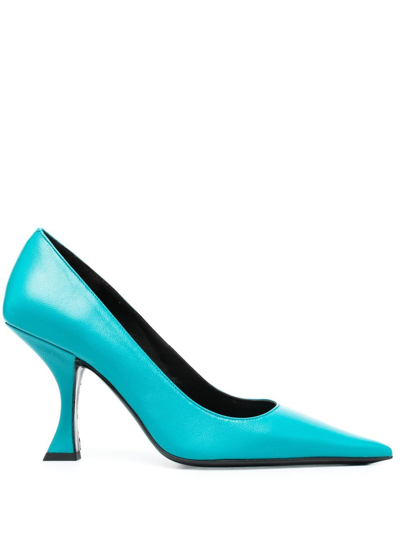 By Far Azure Blue 95mm Viva Pointed-toe Pumps