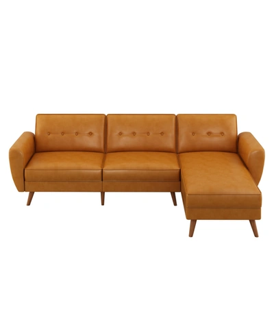 Gold Sparrow Glenview Convertible Sofa Bed Sectional With Storage In Butterscotch