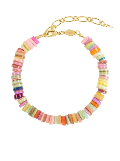 Anni Lu Multicolour Holiday Beaded Bracelet In Gold