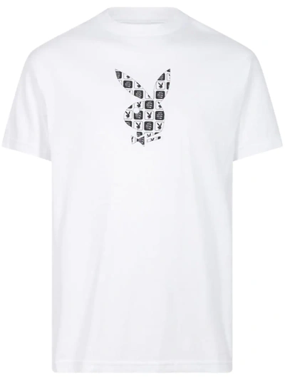 Anti Social Social Club X Playboy Checkered T-shirt In Weiss