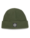 Stone Island Compass-motif Ribbed Beanie In Green