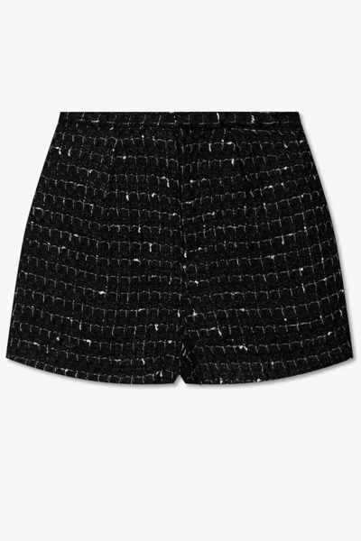 Iro Azalee Checked Tweed Shorts In Black/white