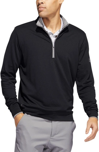 Adidas Golf Recycled Polyester Half-zip Pullover In Black
