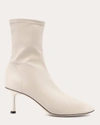 Studio Amelia 70mm Spire Leather Ankle Boots In White
