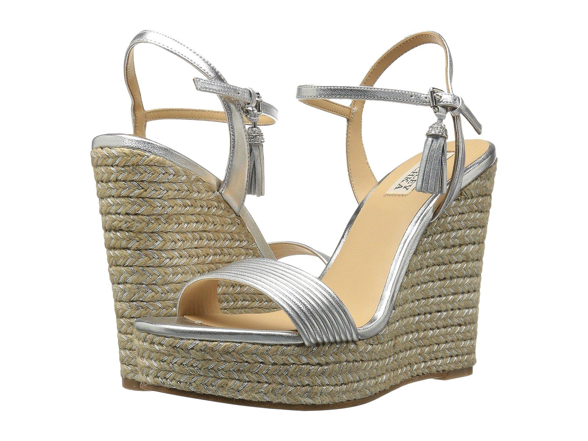badgley mischka silver wedges