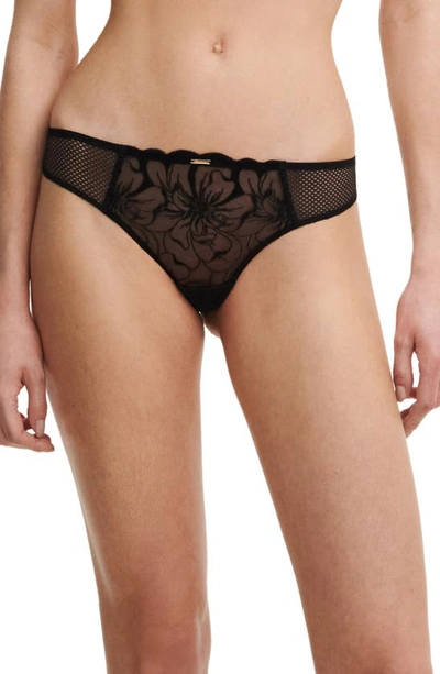 Chantelle Lingerie Fleurs Thong In Black