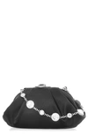Judith Leiber Gemma Crystal Satin Clutch Bag In Silver Black