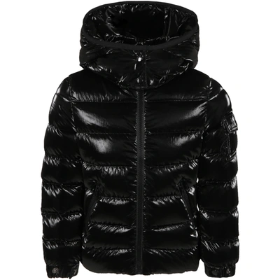 Moncler Black Bady Jacket For Kids With Logo Patch