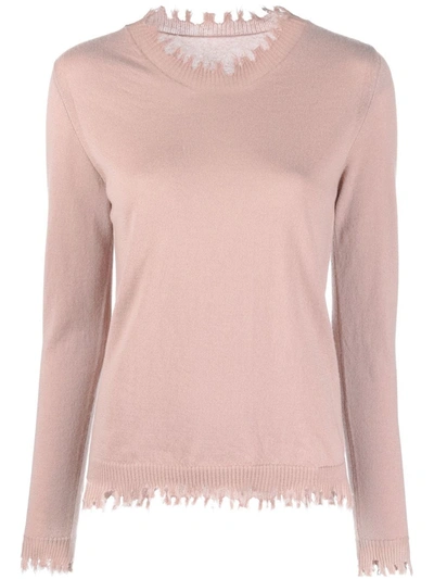 Uma Wang Distressed Cashmere Jumper In Pink