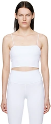 Alo Yoga Goddess Ribbed Bandeau Top In White