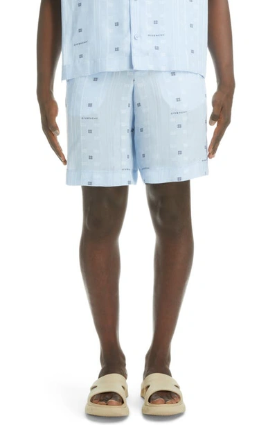 Givenchy Skate Fit Logo Shorts In Blue
