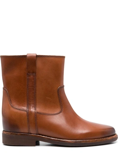Isabel Marant Susee Leather Ankle Boots In Brown | ModeSens