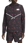 Nike Dye Repel Uv Windbreaker Printed Jacket In Black