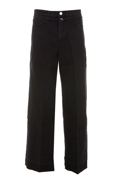 Frame Le Baggy High-rise Palazzo Jeans In Black