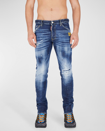 Dsquared2 Men's Cool Guy Distressed Slim Jeans In Blue