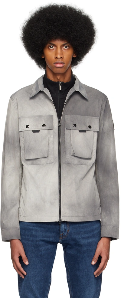 Belstaff Gray Tactical Jacket In Old Silver