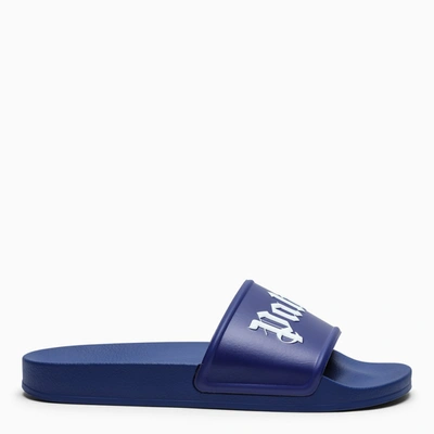 Palm Angels Purple Logo-print Slippers