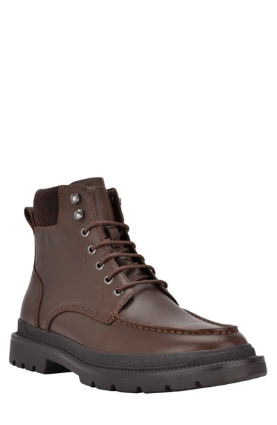 Calvin Klein Trophy Lace-up Boot In Coffee