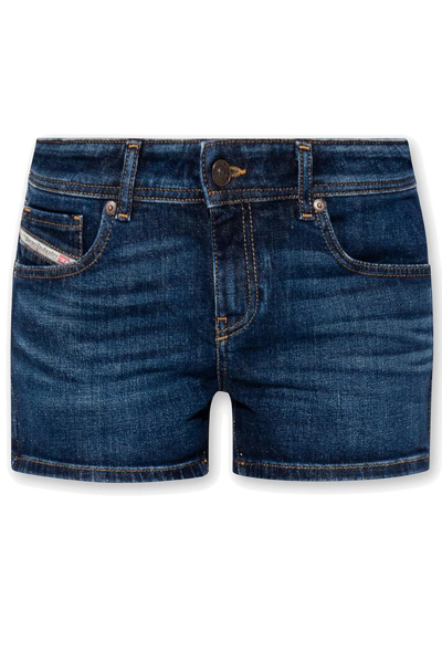 Diesel Straight-leg Denim Shorts In Blue